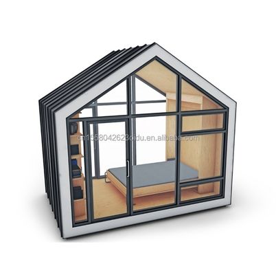 Container de transporte modificado Casa pré-fabricada telhado triângulo e base de madeira estável para residência Container de aço casa
