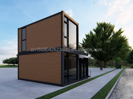 40ft 20ft quarto de luxo grande estúdio de vidro móvel casa de madeira parede 50/75/100mm onda painel de sanduíche personalizado hotéis de cores