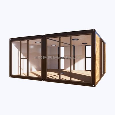Casa de contêineres de aço pré-fabricada de 2 quartos para aplicação de shopping