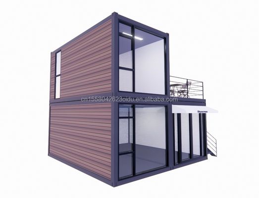 40ft 20ft quarto de luxo grande estúdio de vidro móvel casa de madeira parede 50/75/100mm onda painel de sanduíche personalizado hotéis de cores