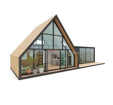 Moderno design painel de sanduíche Casa de triângulo de madeira para hotel Praia Sala de sol Férias com design de contêiner elegante