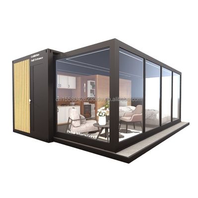 Wave Sandwich Panel 20ft Container Casa de café para estilo de design moderno no Eu Expansion Garden Hotel
