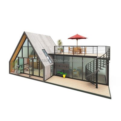 Pequenas Casas de Madeira Cabine/Trinos Triângulos Estrutura de Aço A-Frame House Kit Estilo de Design Chinês para Hotéis e Habitação