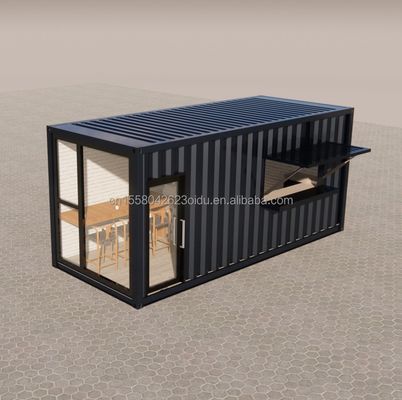 Cor personalizada de aço galvanizado curvado 180g Restaurante de fast-food e loja pop-up Mini loja loja móvel minúscula com rodas