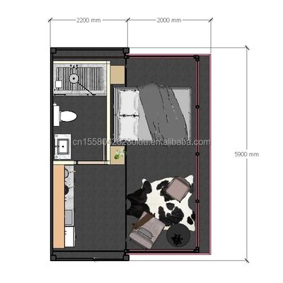 Wave Sandwich Panel 20ft Container Casa de café para estilo de design moderno no Eu Expansion Garden Hotel