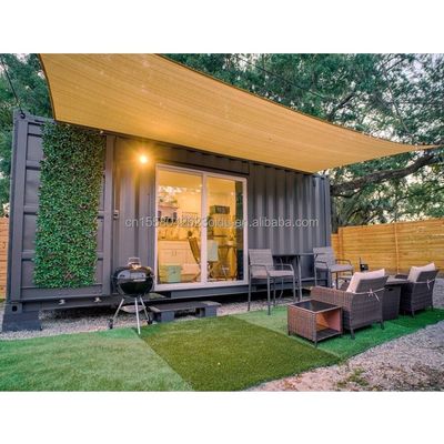 Estrutura de tubo quadrado de aço galvanizado Casa de madeira pré-fabricada para hotel e jardim independente