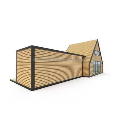 Triângulo de Design Moderno Combinado Flat Pack de Aço e Casa de Contêiner de Madeira Expansível para Aplicação ao Ar Livre 20ft ou 40f