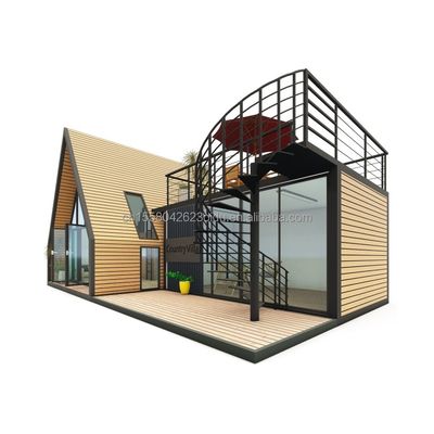 Estrutura de aço de madeira triangular moderna da UE Casa para hotel ou estacionamento Estrutura principal de tubos quadrados de aço galvanizado