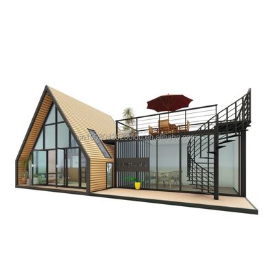 Estrutura de aço de madeira triangular moderna da UE Casa para hotel ou estacionamento Estrutura principal de tubos quadrados de aço galvanizado