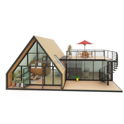 Estrutura de aço de madeira triangular moderna da UE Casa para hotel ou estacionamento Estrutura principal de tubos quadrados de aço galvanizado