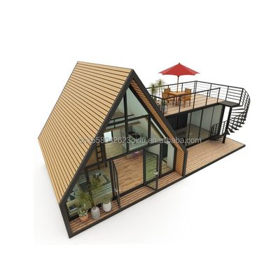 Estrutura de aço de madeira triangular moderna da UE Casa para hotel ou estacionamento Estrutura principal de tubos quadrados de aço galvanizado