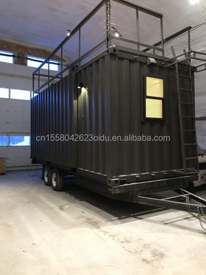 20ft Flat Pack Container Modern Design Steel Prefabricated Mobile Home Café Bar Shop com terraço e aplicação ao ar livre