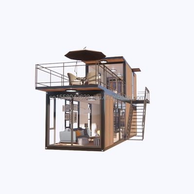 3 quartos Modular Prefab Container House Moderno Design Painel de parede de aço Cor de madeira Expansível Prefabricado para viver