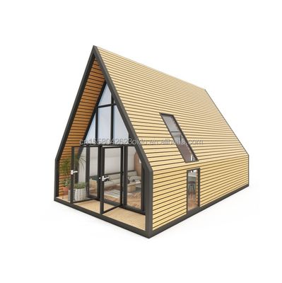 Estrutura principal Tubos quadrados de aço galvanizado Casa exterior triangular moderna projetada com material de painel de sanduíche para loja