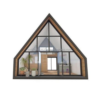 Estrutura de aço triangular moderna da UE Casa de contêineres de pacote plano Design para casa de madeira dentro de 20ft ou 40ft Mall Aplicação