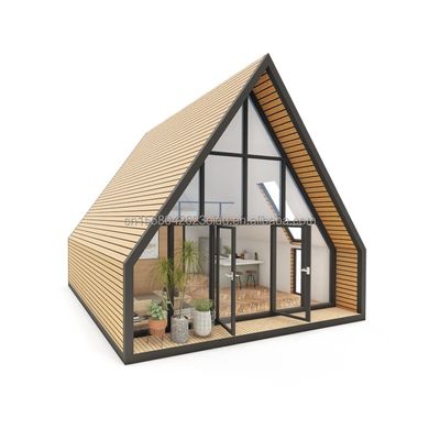 Estrutura de aço triangular moderna da UE Casa de contêineres de pacote plano Design para casa de madeira dentro de 20ft ou 40ft Mall Aplicação