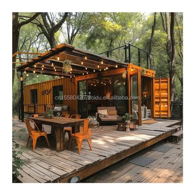 20ft Mobile Home Garden Studio pré-fabricado Casa de contêiner de aço personalizável com parede 50/75/100mm Wave Sandwich Panel