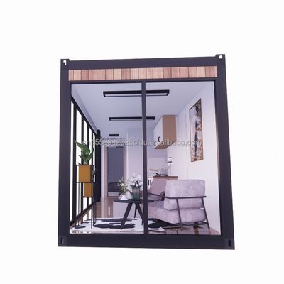 Alojamento em hotéis de resort feito de tubos de aço galvanizado e materiais de madeira modernos em embalagens planas