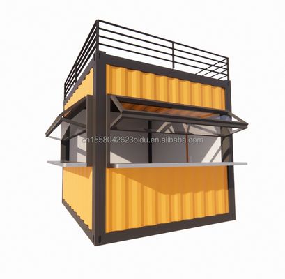 Parede 50/75/100mm Painel Sandwich Wave 20ft/40ft Barra Móvel Prefabricada Personalizável 10 FT Modern Prefab Tiny Shop