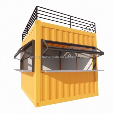 Parede 50/75/100mm Painel Sandwich Wave 20ft/40ft Barra Móvel Prefabricada Personalizável 10 FT Modern Prefab Tiny Shop