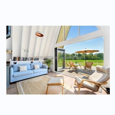 EU Triângulo A-forma Estrutura de aço Quadro Sala moderna Casa pequena Kit pré-fabricado Luxo Triângulo A-forma Casa com casas de madeira