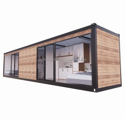 EU 40ft Sala de estar pré-fabricada Sala de contêineres com janelas de liga de alumínio e tubos quadrados de aço galvanizado