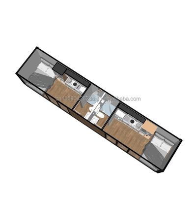 EU 40ft Sala de estar pré-fabricada Sala de contêineres com janelas de liga de alumínio e tubos quadrados de aço galvanizado