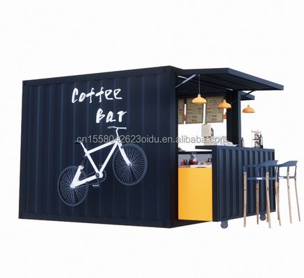 Cor personalizada 10ft 20ft Prefabricado Casa de aço Tiny City Loja Container Mini Bar Loja de sorvetes Verão Cidade Bebidas de beira de calçadão Bebidas