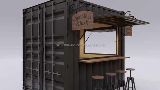 Cor personalizada 10ft 20ft Prefabricado Casa de aço Tiny City Loja Container Mini Bar Loja de sorvetes Verão Cidade Bebidas de beira de calçadão Bebidas