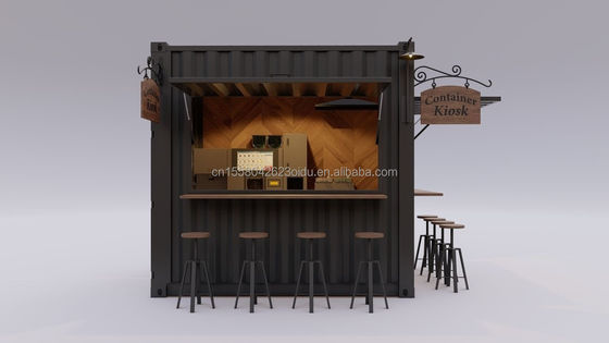 Cor personalizada 10ft 20ft Prefabricado Casa de aço Tiny City Loja Container Mini Bar Loja de sorvetes Verão Cidade Bebidas de beira de calçadão Bebidas