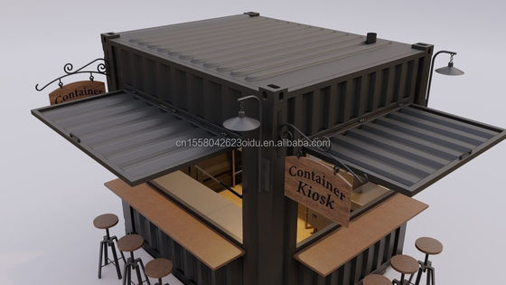 Cor personalizada 10ft 20ft Prefabricado Casa de aço Tiny City Loja Container Mini Bar Loja de sorvetes Verão Cidade Bebidas de beira de calçadão Bebidas
