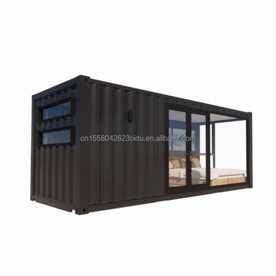 50/75/100mm Painel Sandwich de onda Banheiros de madeira e alumínio de liga de janelas Estrutura de aço de madeira Casa de contêineres de embalagem plana para hotéis de jardim