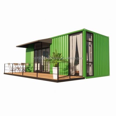Container de 20 pés de madeira Escritório Estrutura de aço Quadro Soldado Embalagem plana Container House Casa de jardim