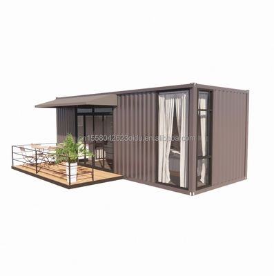 Container de 20 pés de madeira Escritório Estrutura de aço Quadro Soldado Embalagem plana Container House Casa de jardim