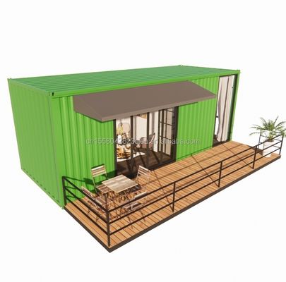 Container de 20 pés de madeira Escritório Estrutura de aço Quadro Soldado Embalagem plana Container House Casa de jardim
