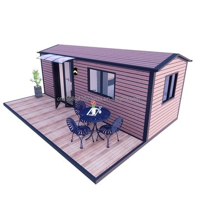 Cor personalizada Casa de jardim de madeira de estilo chinês da UE Estrutura de estrutura de aço leve Um quarto para hotel e família