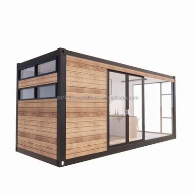 Tubos quadrados de aço galvanizado Casa de contêiner de design moderno com jardim exterior de madeira e restaurante independente