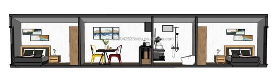 Aço galvanizado curvado 180g e liga de alumínio janelas 40ft Design moderno pré-fabricado casa de contêiner de madeira para loja de hotel