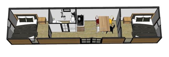 Aço galvanizado curvado 180g e liga de alumínio janelas 40ft Design moderno pré-fabricado casa de contêiner de madeira para loja de hotel