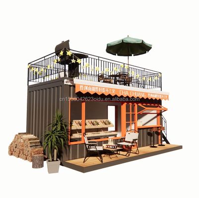Estilo de Design Moderno Bar Móvel Casa Prefabricada Loja de Contêineres Outdoor Painel de Sandwich de Aço Loja de Café