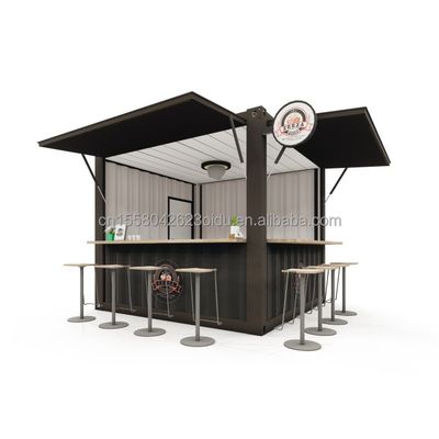 Estilo de Design Moderno Bar Móvel Casa Prefabricada Loja de Contêineres Outdoor Painel de Sandwich de Aço Loja de Café