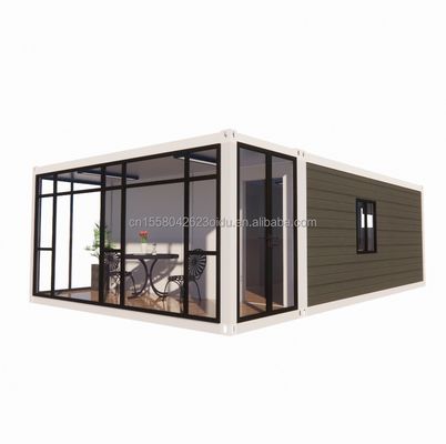 Estrutura de aço Quadro Soldado EU Luxury 20FT Combinação Container de embalagem plana 2 quartos Casa móvel residencial familiar