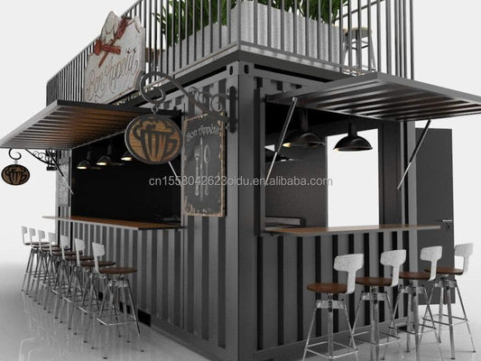 Estilo de design moderno Painel de sanduíche de aço de dois andares Container externo Bar Café para negócios de bebidas alimentares