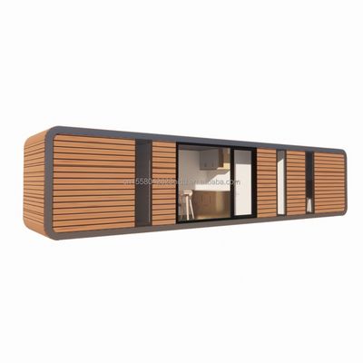 Habitação familiar acessível 2 quartos Casa de madeira com estrutura de tubo quadrado de aço galvanizado e jardim