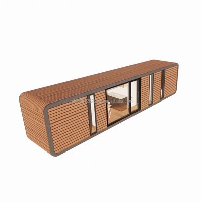 Habitação familiar acessível 2 quartos Casa de madeira com estrutura de tubo quadrado de aço galvanizado e jardim
