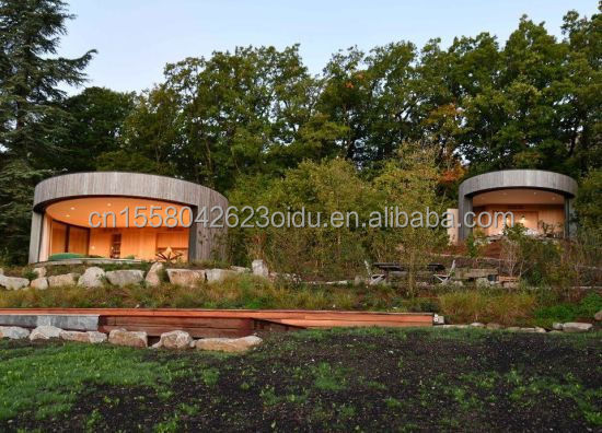 Casas de madeira EU Container padrão australiano Escritório Residencial Jardim circular Casa integrada com vários materiais