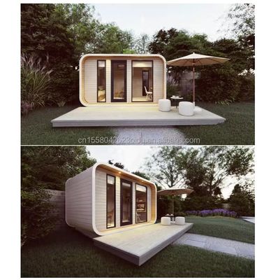 Casas de madeira de jardim da UE Painel de sanduíche de onda de 75 mm de parede Casas montadas em cores personalizadas para fabricantes de estúdios domésticos