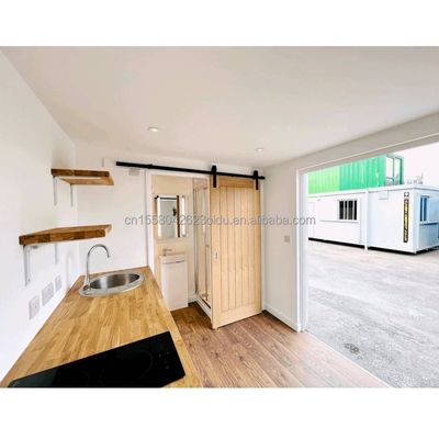 Tubos quadrados de aço galvanizado padrão australiano Design chinês 20ft Casa pré-fabricada de jardim Um quarto Um banheiro