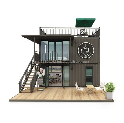 Tubos quadrados de aço galvanizado Moderno Pequena Casa Pequena de estilo ocidental Container de pacote plano Loja de café para aplicação no shopping