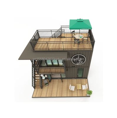 Tubos quadrados de aço galvanizado Moderno Pequena Casa Pequena de estilo ocidental Container de pacote plano Loja de café para aplicação no shopping